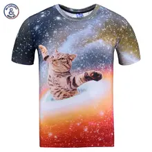 2017 Mr 1991INC New Arrivals Men women 3d t shirt print bright stars Space swirl cat
