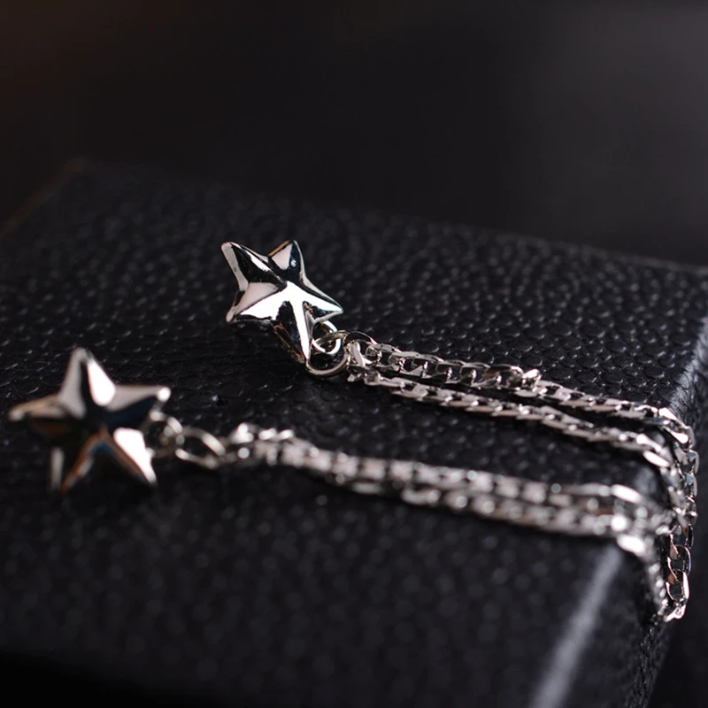DoreenBeads Модные мужские ювелирные броши Золотая Звезда серебряного цвета звенья