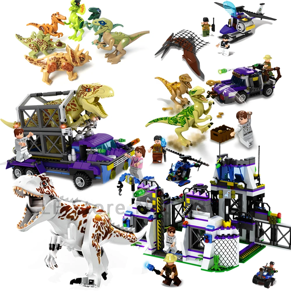 320PCS Set LEGO 8003 Jurassic World Sets 4 park 3 Dinosaurs TRex