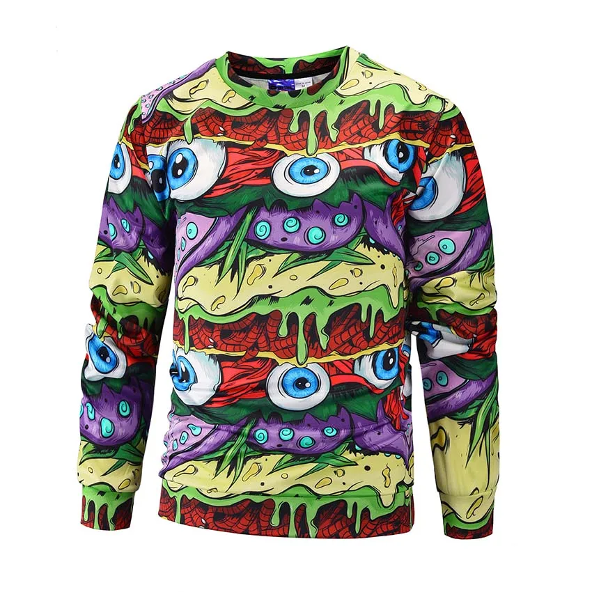 

Cartoon Eyes 3D Sweatshirt Men 2019 Autumn Winter Fashion Latest Design O-Neck Unisex Brand Clothing Hip Hop Graphic Sweatshirts