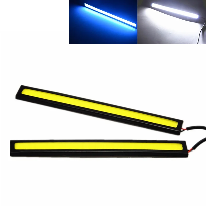 

2x 17CM Car LED COB DRL Daytime Running Light Waterproof DC12V External Led Car Light Source Parking Fog Bar Lamp White Blue