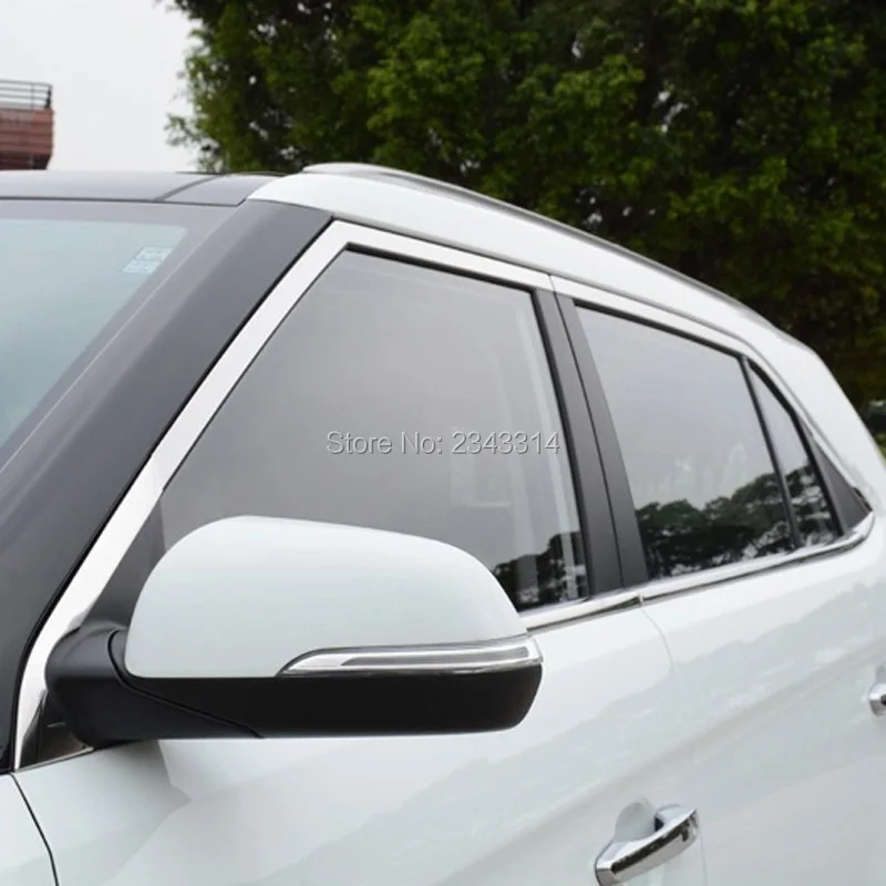 For 2015 2016 2017 Hyundai Creta IX25 Stainless Full Window Frame Trim
