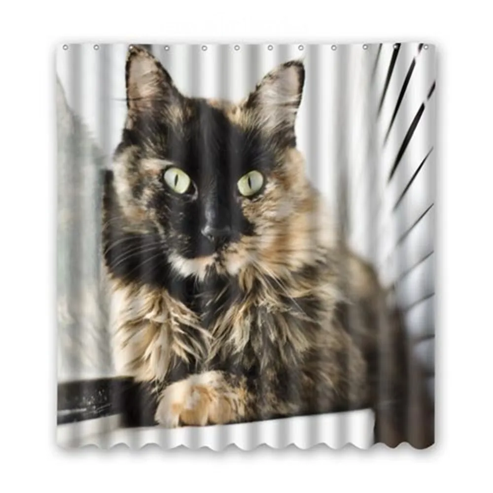 Antibacterial Shower Curtain curtain Hook Design Polyester Weighted Bottom | Дом и сад