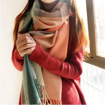 

Winter Women Blanket Plaid Scarf Female Warm Shawls And Scarves