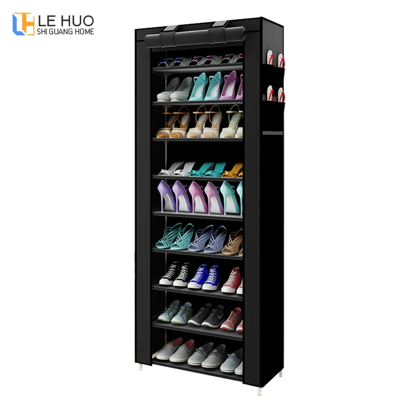 

Elegant Shoe Rack Waterproof Fabric Solid Color Durable Large Capacity Store 30 Shoes Cabinet for Living Room Entryway
