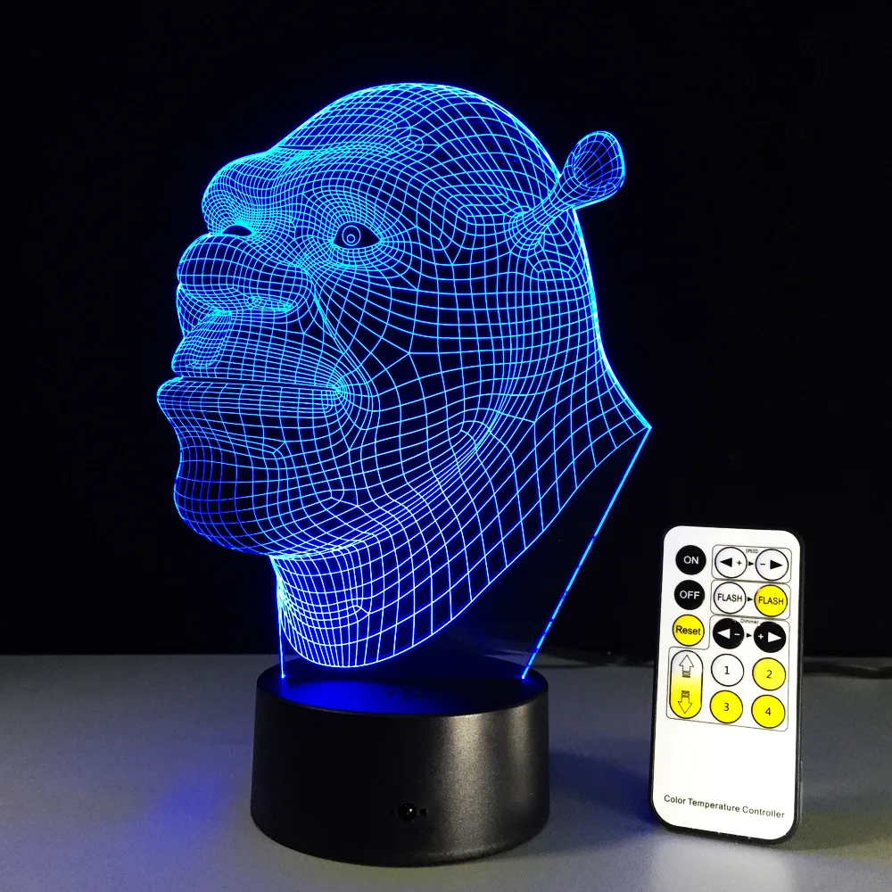 3D визуальный светодиодный ночсветильник освещение с дистанционным сенсорным