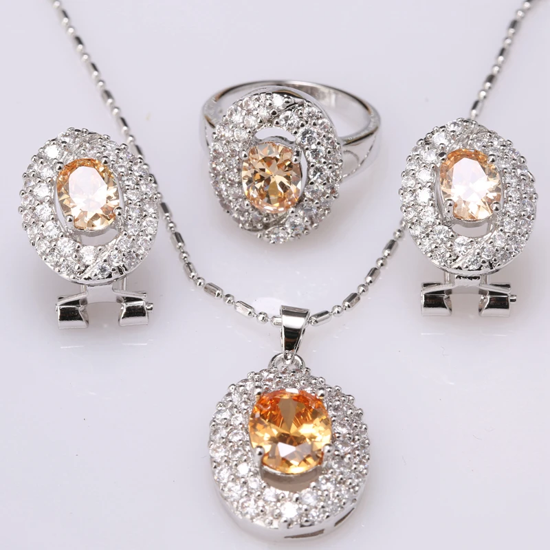 Комплект из колье серёг и кольца с серебряным покрытием|set necklace|silver jewelry setsterling silver