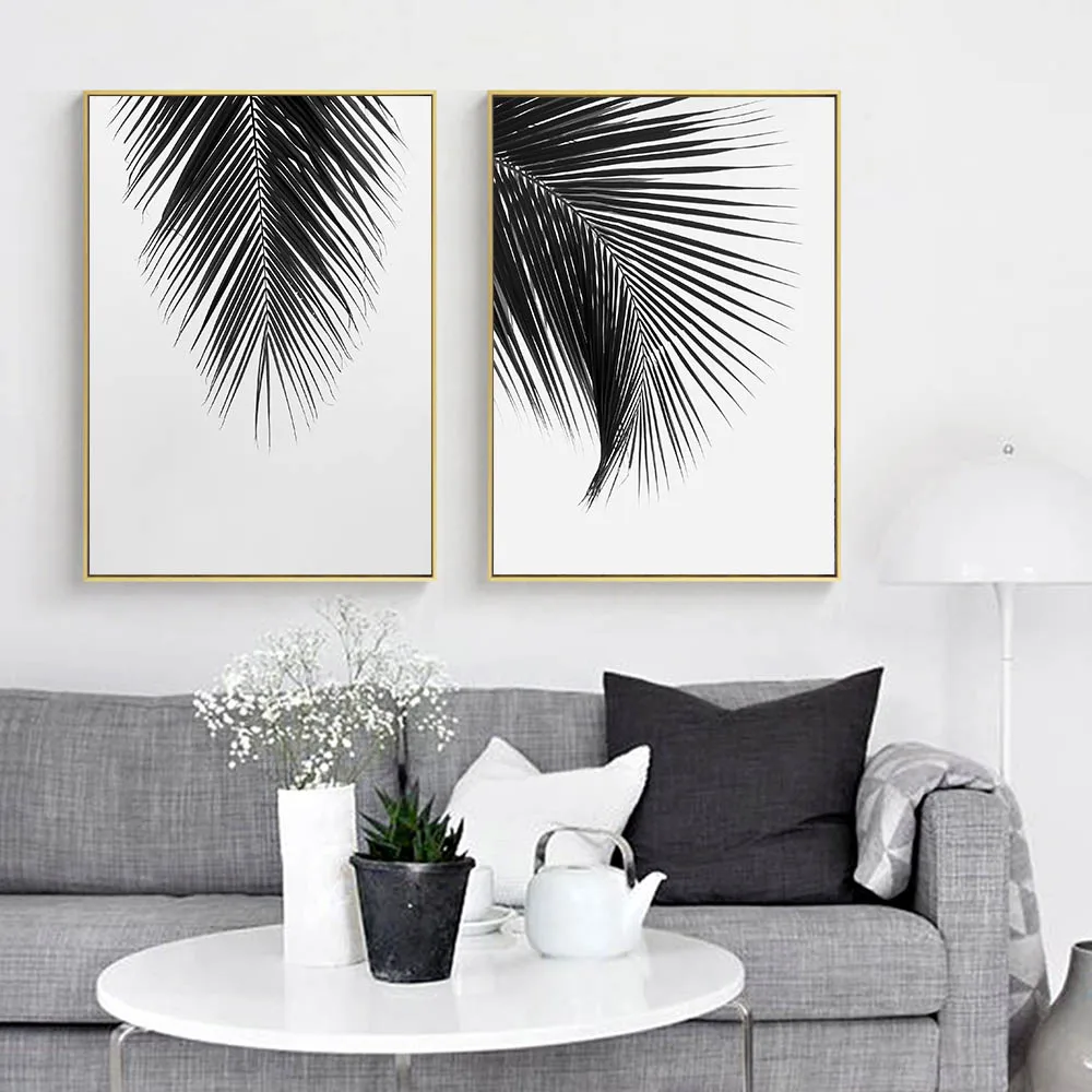 Tropical Cocos Tree Leaves Wall Art Canvas Nordic Posters Prints