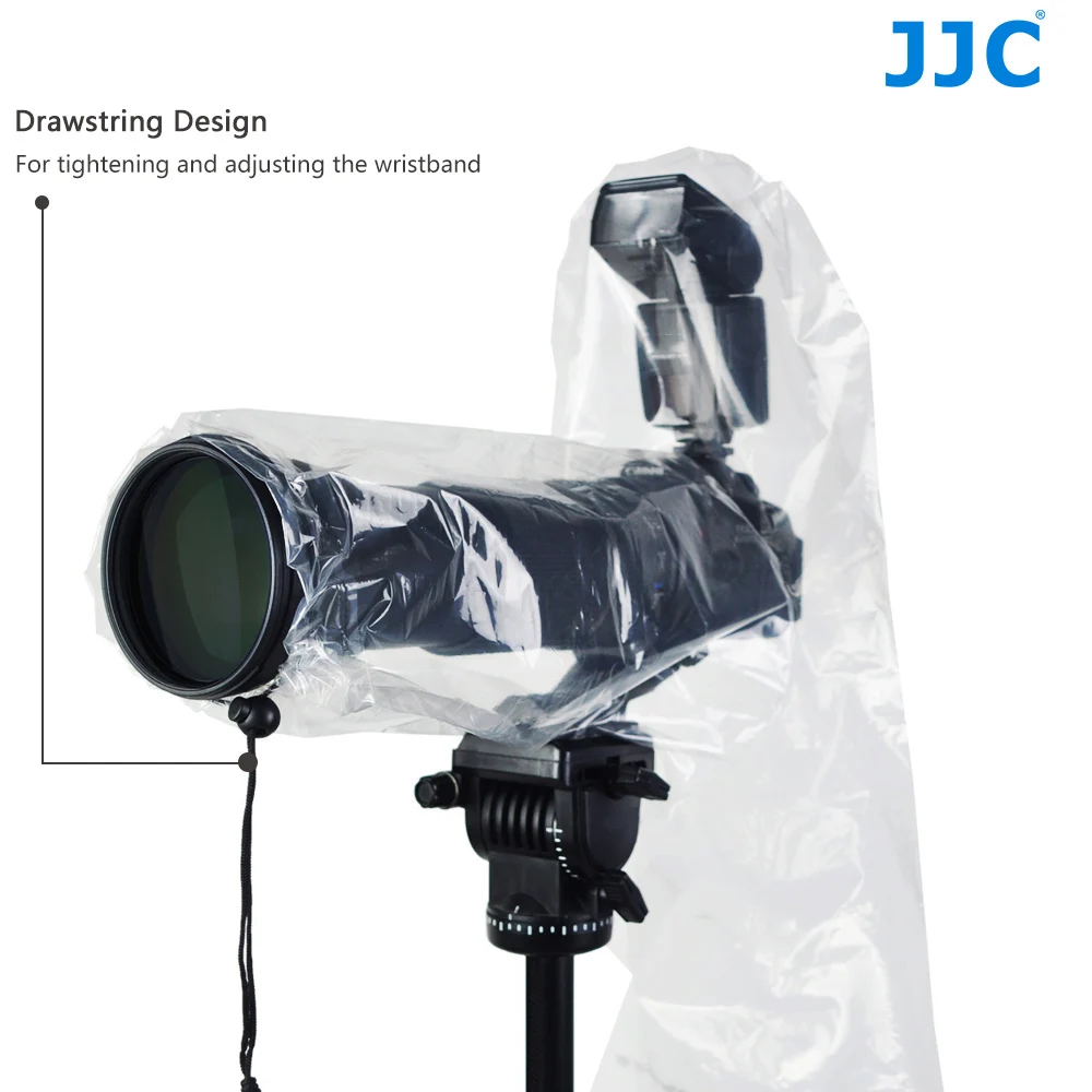 JJC-투명 카메라 레인 커버 보호용 레인 코트 케이스, 캐논 니콘  후지 DSLR 카메라 방수 액세서리, 2 개/세트