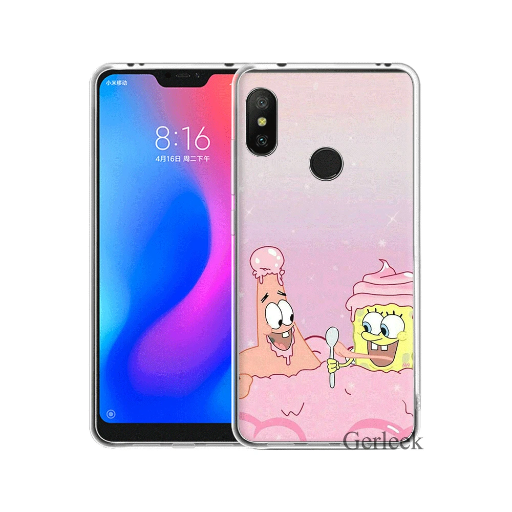 Чехол для мобильного телефона Xiaomi Redmi Note 6 7 3 Pro 4 4X 5 5A чехол Губка Боб Квадратные