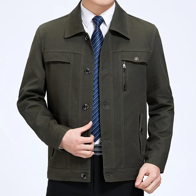 Buy Spring Autumn Men's Jackets Business Turn down