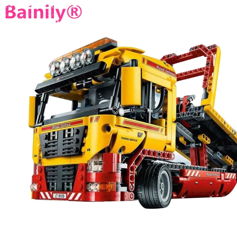 

[Bainily]Flatbed Trailer 2 In 1 Truck Model Transformable Building Block Sets DIY Toys Compatible With LegoINGly Technic Gift