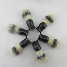 6 шт./лот Искусственная барсук цвет кабана Щетина Щетка для бритья Черная смола ручка узел 20 мм