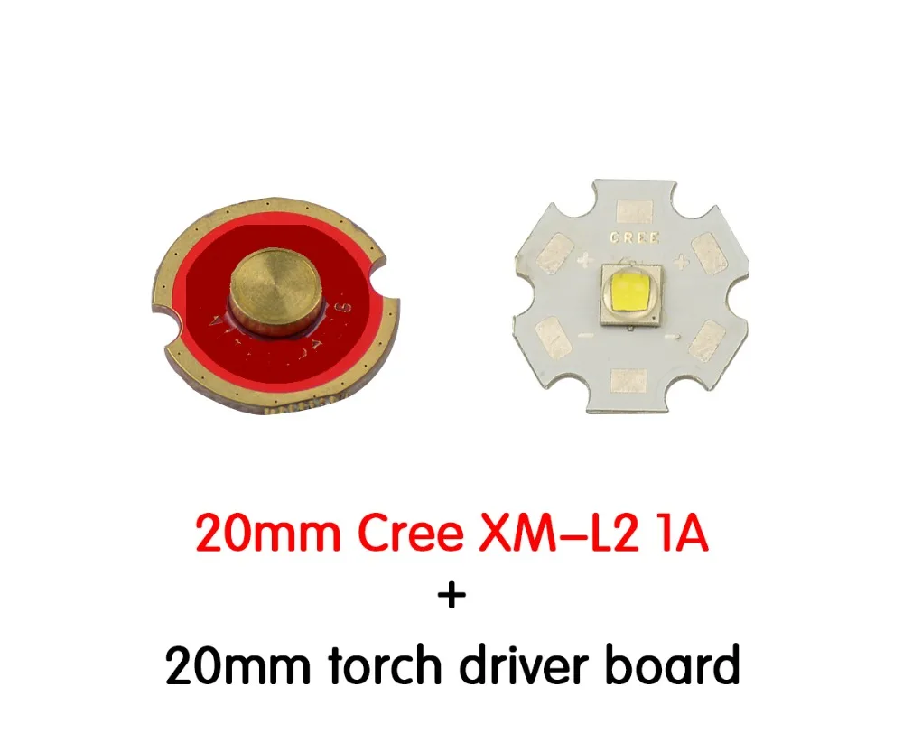 20MM Cree XM-L2 U2 LED BALL Cool white + 20mm XM-L Flashlight Driver 5 Modes 3.7-4.2V flash light Circuit Board DIY torch | Лампы и