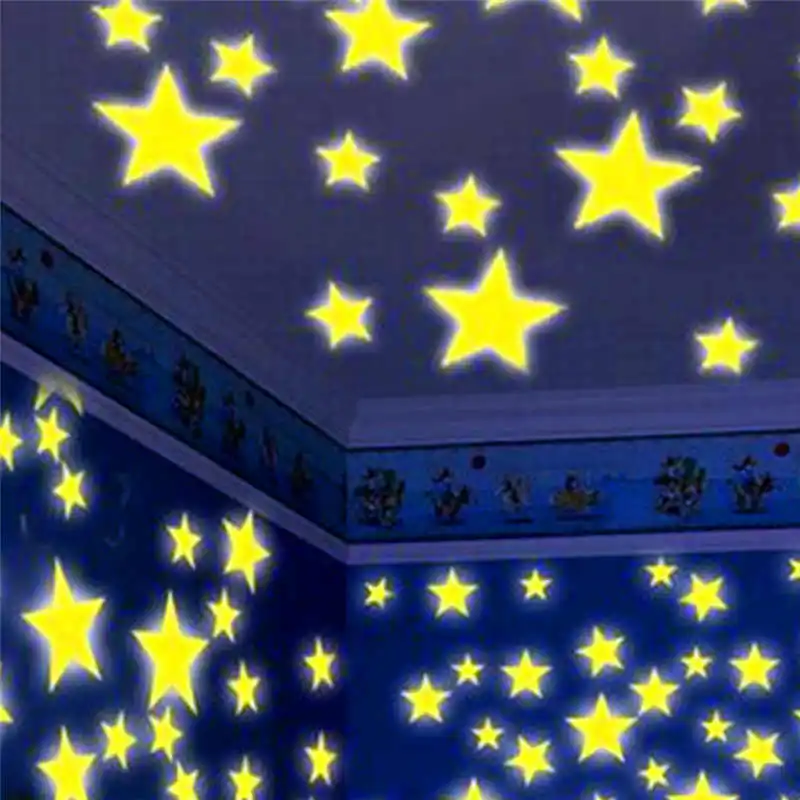 100PC Kids Bedroom Fluorescent Glow In The Dark Stars Wall Stickers wall stickers bedroom stars #2o16 (3)