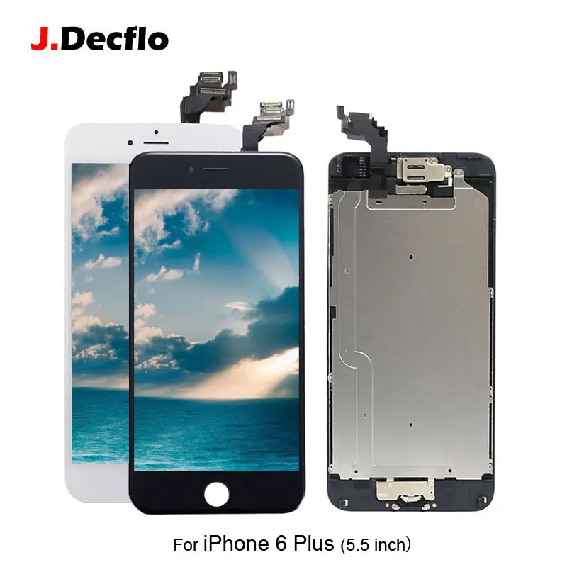 

For iPhone 6 Plus LCD Display Touch Screen Digitizer+Home Button+Front Camera+Ear Speaker Replacement Pre-Assembled with gifts