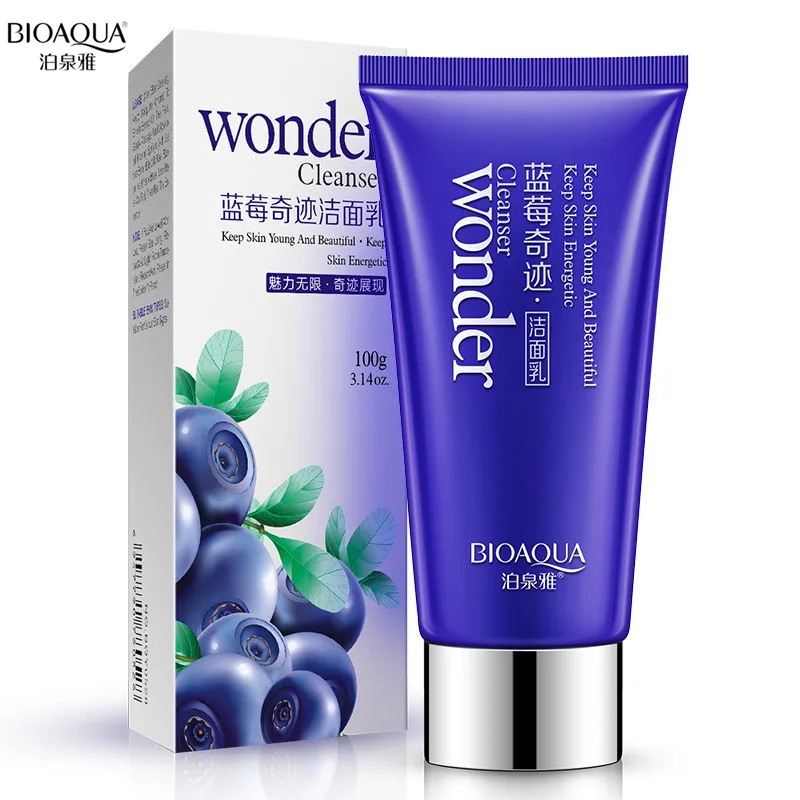 BIOAQUA Blueberry Facial Cleanser Plant Extract Rich Foaming Facial Cleansing Moisturizing Oil Control Face Skin Cleansing Care 2