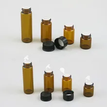 100X1 мл 2 мл 3 мл 5 мл Мини Янтарный Стекло эфирное масло косметика парфюмерия диспенсер отверстия редуктор, маленькие размеры, коричневый Стекло флаконы с отверстием вставка