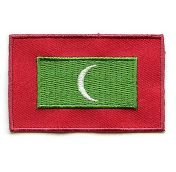 

Maldives Custom Patches Embroidery Patch Personalized Fabric Labels for Clothing Made by Twill with Flat Broder Iron On Backing