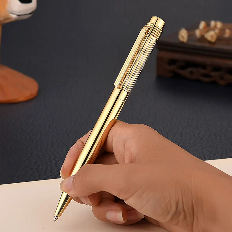 Изысканная деловая офисная металлическая шариковая ручка для школы, студенческие Канцтовары, шариковая ручка, роскошная металлическая пишущая шариковая ручка