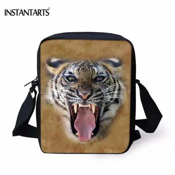 

INSTANTARTS 3D Scream Tiger/Leopard/Lion/Eagle Print Crossbody Bags Brand Designer Daily Handbags High Quality Messenger Bag