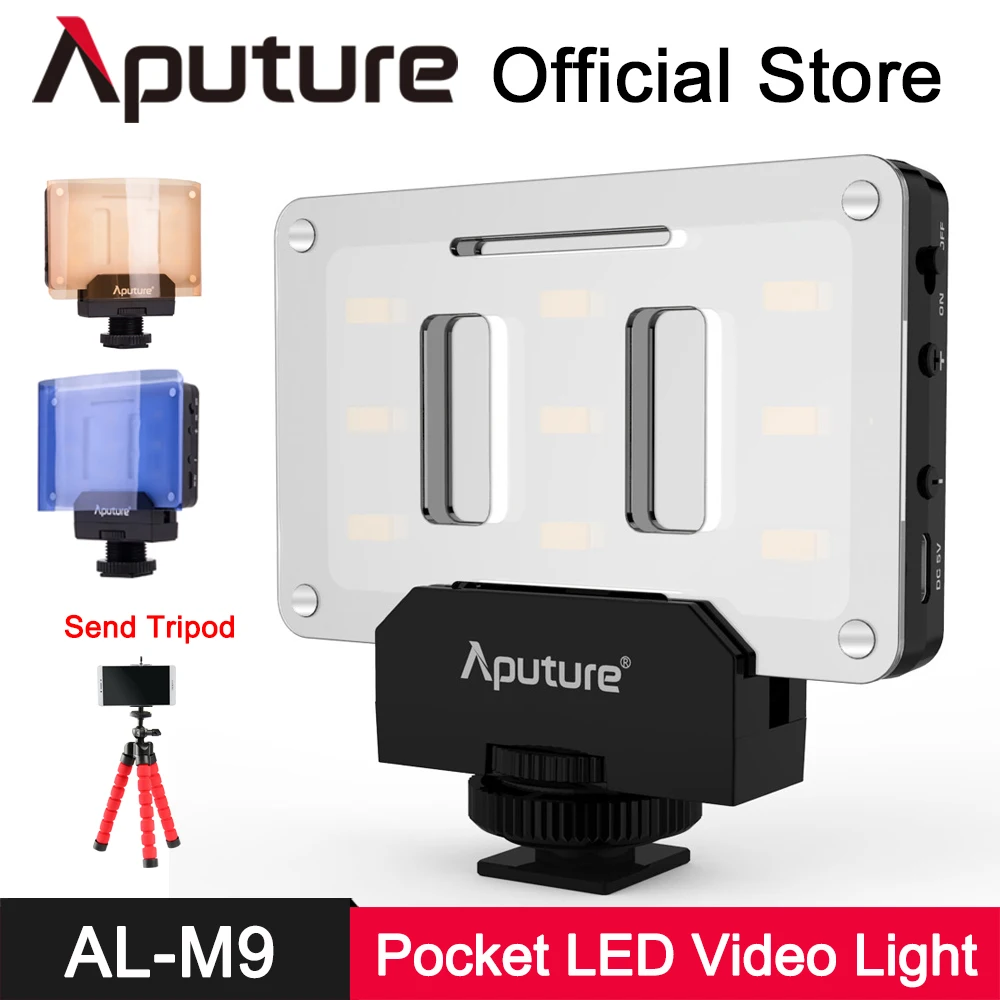 

Aputure AL-M9 Pocket LED Video Light for Canon Nikon Studio Light Rechargeable Photo Fill Light CRI/TLCI 95 for Wedding Filmming