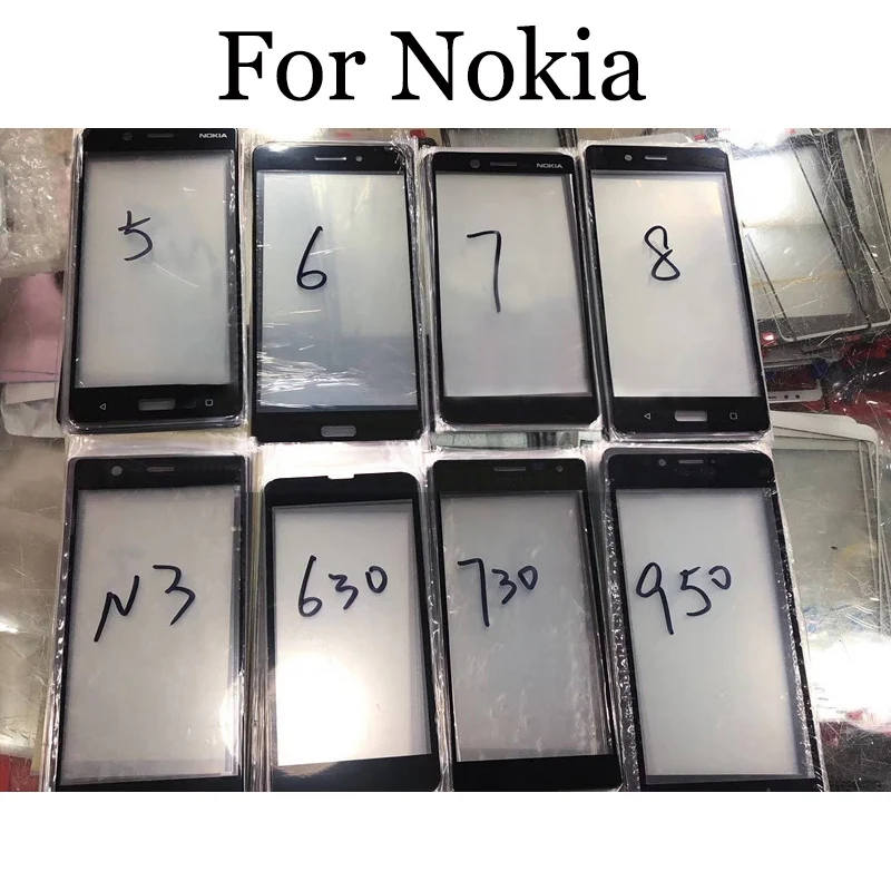Una Qualità + Per Nokia Lumia 5 6 7 8 Touchscreen Digitizer Per Nokia N3 630 730 950 Dello Schermo Di Tocco Pannello Di Vetro Senza Cavo Della Flessio