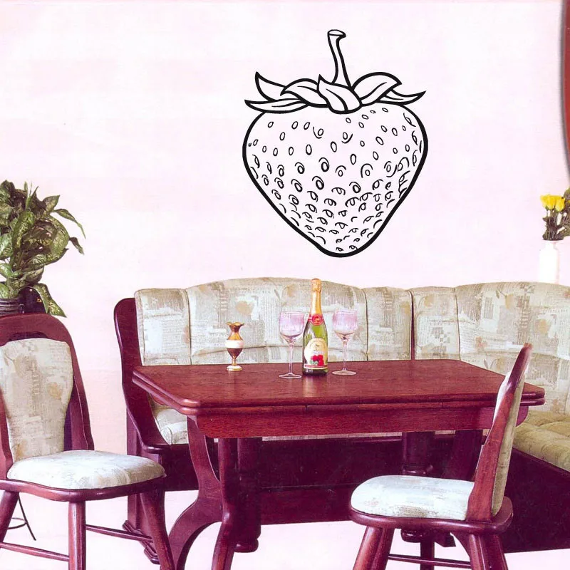 Strawberry Fruits Wall Decals Kitchen Cafe Home Interior Design Wall Vinyl Decal Sticker Art Mural