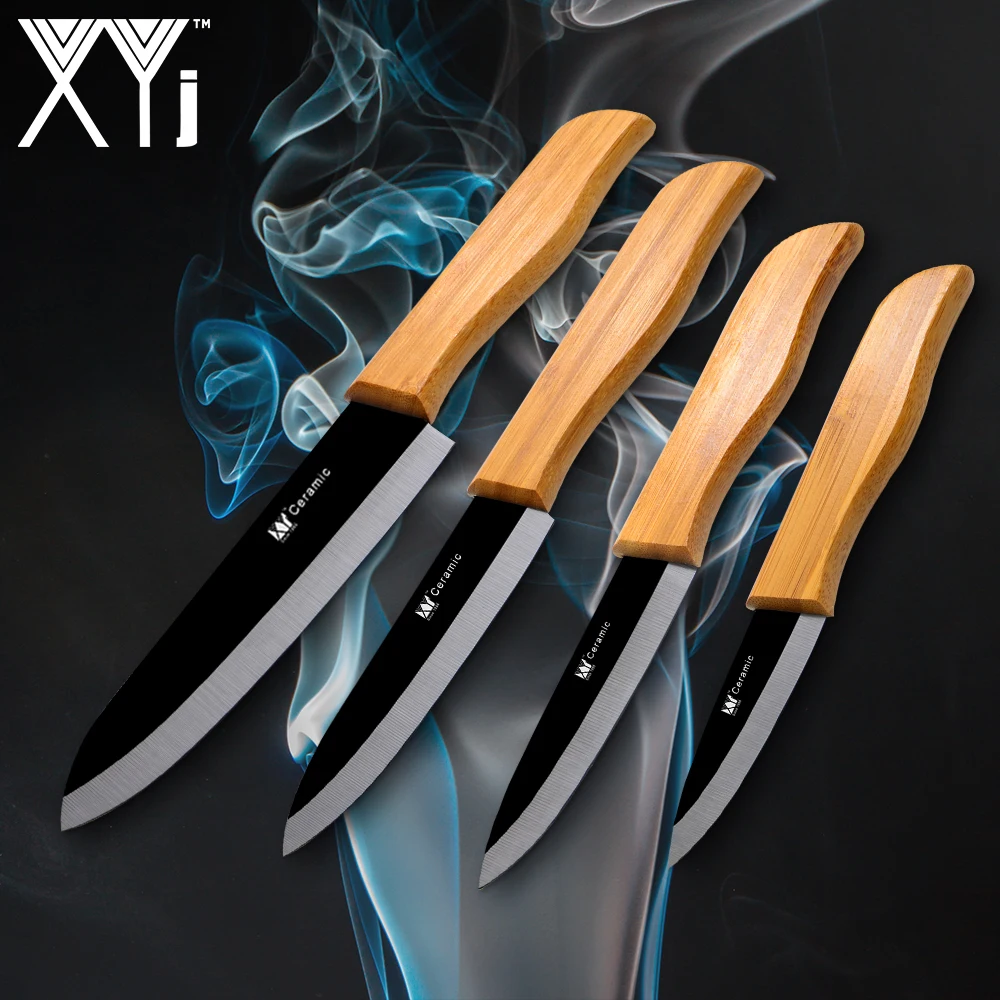 

XYj Zirconium Oxide Ceramic Kitchen Knife Sets Ceramic Chef Knives Fruit Utility Slicing Chef Knife Cooking Knives Bamboo Handle