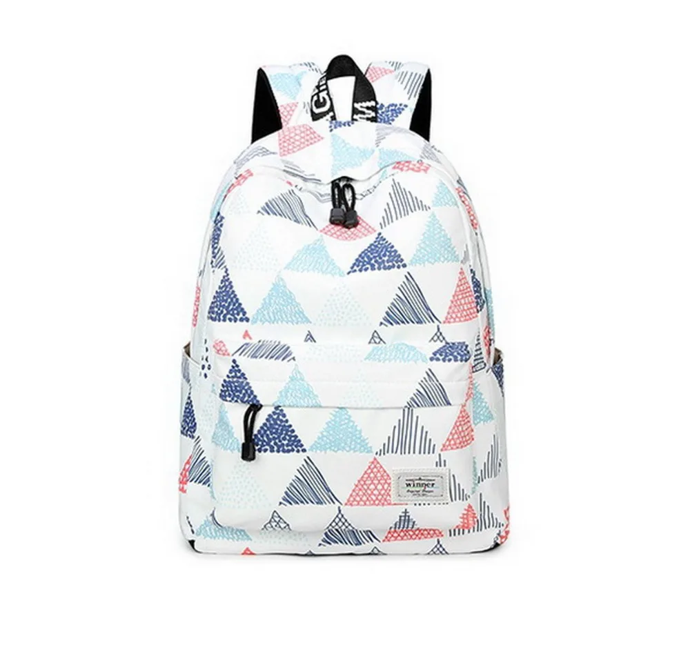 

Waterproof Lightweight Stylish Triangle Print School Backpack Fashion Laptop Backpack Fit for 14 Inches Laptop