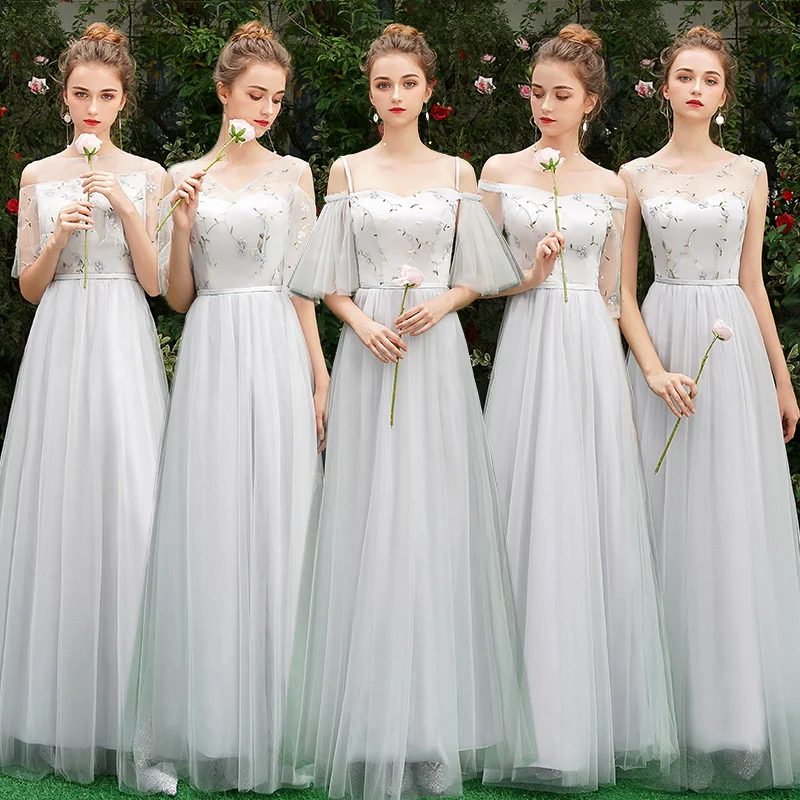 

Beauty-Emily Lace Bridesmaid Dresses 2019 Long Plus Size for Women A-Line Half Sleeve Vestido da dama de honra