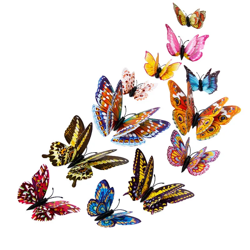 

12pcs 3D Butterfly Fashion Design Home Fridge Decal Art Wall Stickers Kids Bedroom Magnetic Home Decor Pegatinas de pared 1.1
