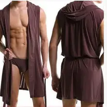 Европа и США мужские без рукавов шелковистой спать топы с крышкой