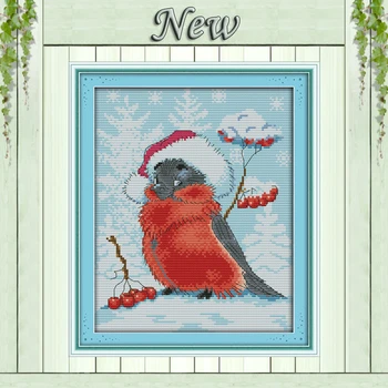 

Christmas bird,counted printed on canvas DMC 11CT 14CT Cross Stitch kit,needlework Set embroider,animal winter scenic Home Decor