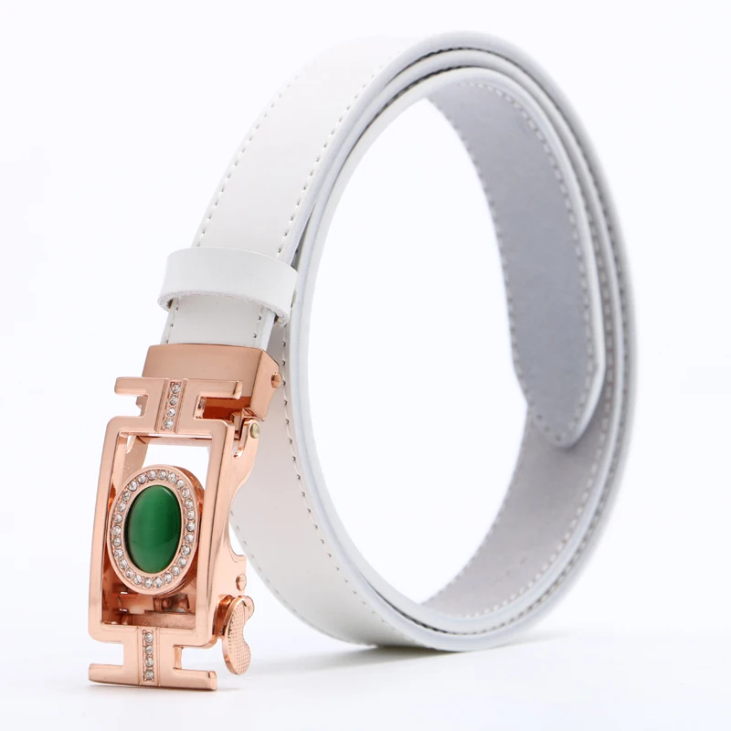 

Gold Automatic Buckle Designer Belts for Women Ladies Luxury Brand Women's Belt Fashion Genuine Leather Female Belt for Dress