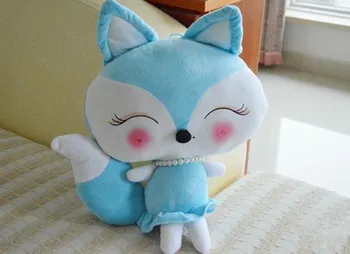 

cartoon blue beauty fox plush toy about 30cm soft pillow Christmas gift h713