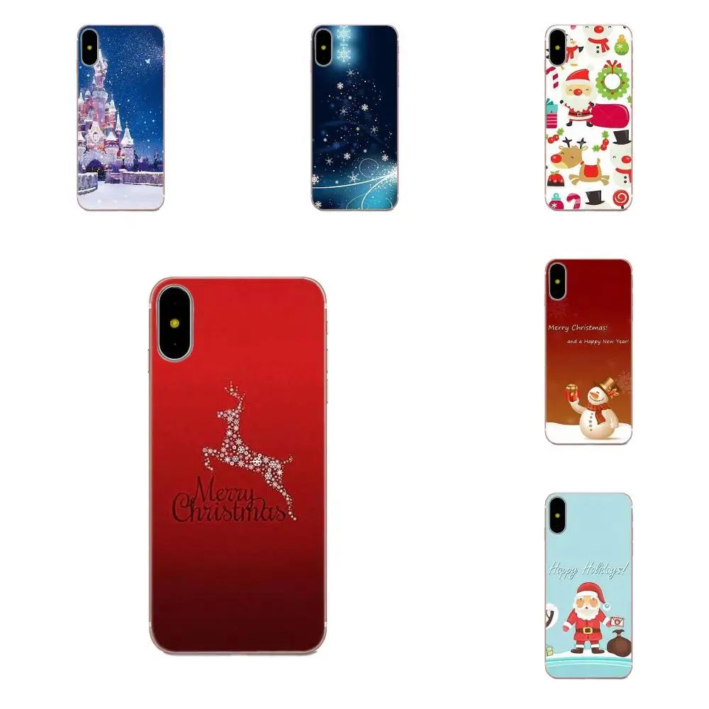 

For Xiaomi Redmi Note 2 3 3S 4 4A 4X 5 5A 6 6A Pro Plus TPU Cover Cell Phone Cases Christmas Tree Sticker