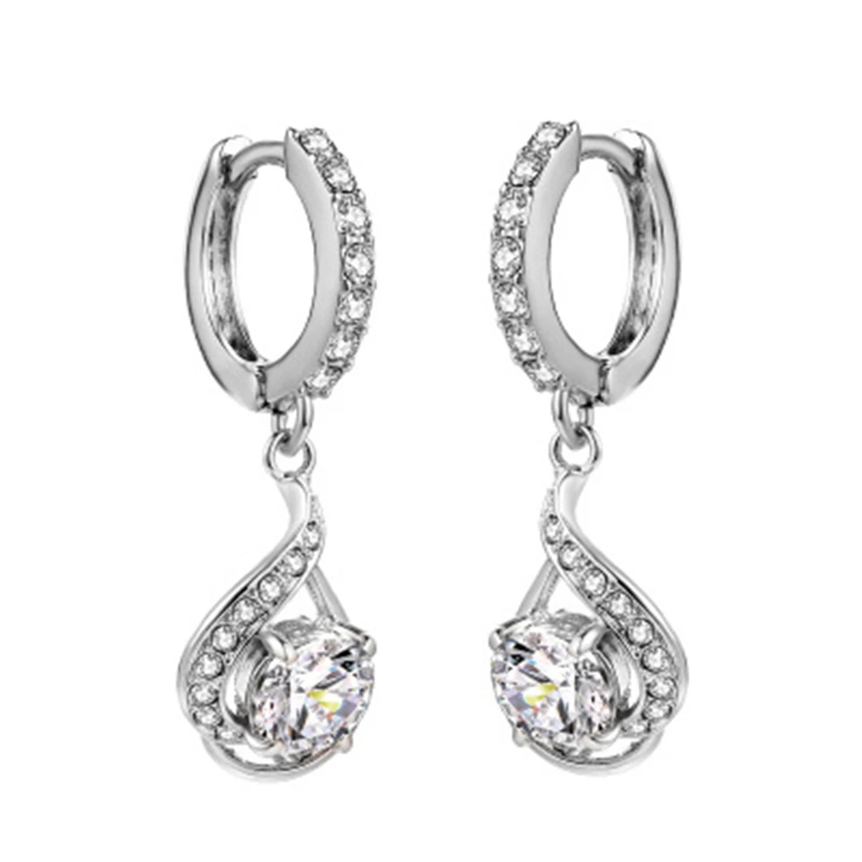 b PISSENLIT Gold Dangle Earring White Diamond Earrings Charms Women Jewelry pendientes mujer moda 2019 Hot Silver accesorios mujer