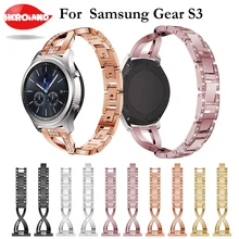 Для samsung Шестерни S3 Frontier со стразами на ремешке герой Iand Нержавеющая сталь ремешок для наручных часов для Шестерни S3 классические смарт-браслет X тип сверла