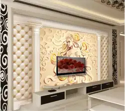 WDBH на заказ фото 3d обои Европейская роскошь рельефная красота римская колонна домашний декор гостиная обои для стен 3 d