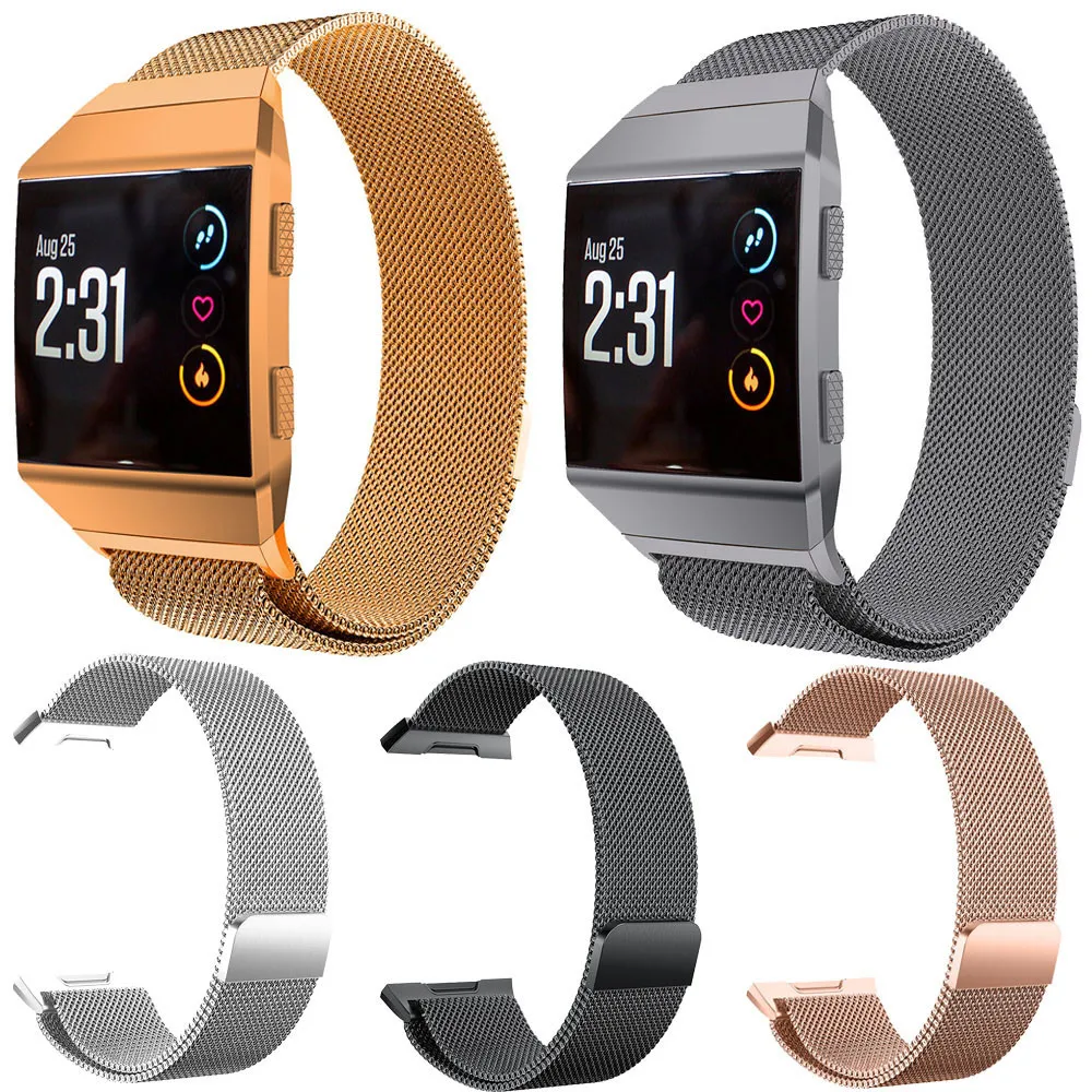 

Large Replacement Milanese Stainless Steel Watch Band Strap For Fitbit Ionic