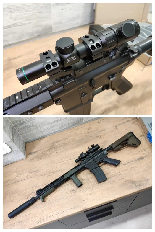 Тактический прицел 1-4x20 прицел Красный Зеленый дальномер с подсветкой BDC Air Rifle Sight Mira Para Охота Caza