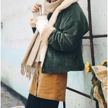 Женская свободная куртка новинки для женщин толстые зимние куртка из овечьей шерсти Дамы Милая верхняя одежда пальто теплая парка женский