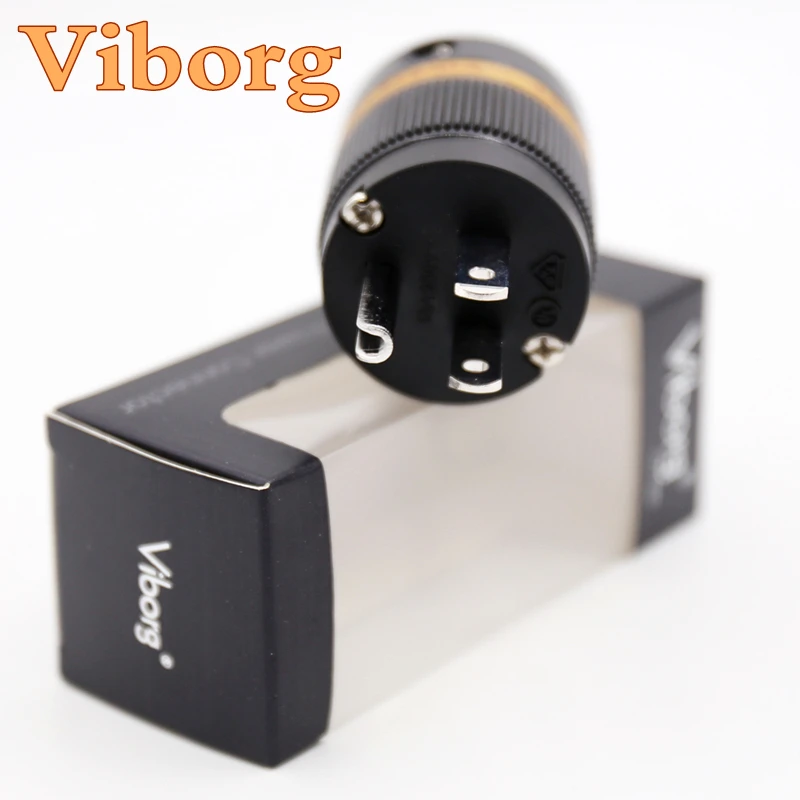 

Factory wholesale Viborg X 1pcs pure copper silver plated US AC power plug extension adapter