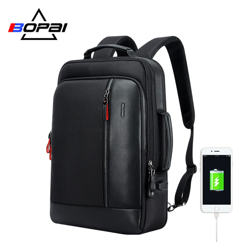 BOPAI Multifunction USB Charging Men 15.6 Inch Laptop Backpack Anti theft Enlarge Men Travel Backpack For Teenager Drop Shipping youlunshidai multifunction anti theft 16inch laptop usb charging backpack bag for teenager men and wome fashion travel backpack