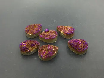 

4pcs Titanium Druzy Teardrop Cabochons Teardrop Druzy Cabochons Drusy Cabochon Cabs Flat back Druzy Agate Quartz Druzy Drusy mor