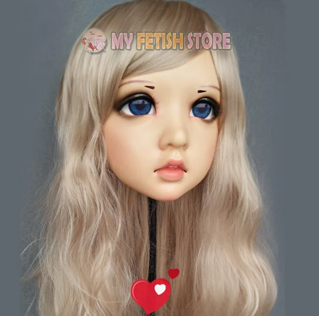 Wo) Женская милая девушка смолы половина головы Kigurumi маска с BJD средства ухода для век косплэй японского аниме роль маска Лолиты Crossdress кукла