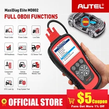 AUTEL MaxiDiag Elite MD802 Pro все системы OBD2 сканер OBD 2 Автомобильный диагностический инструмент OBDII сканер Код считыватель PK MD805