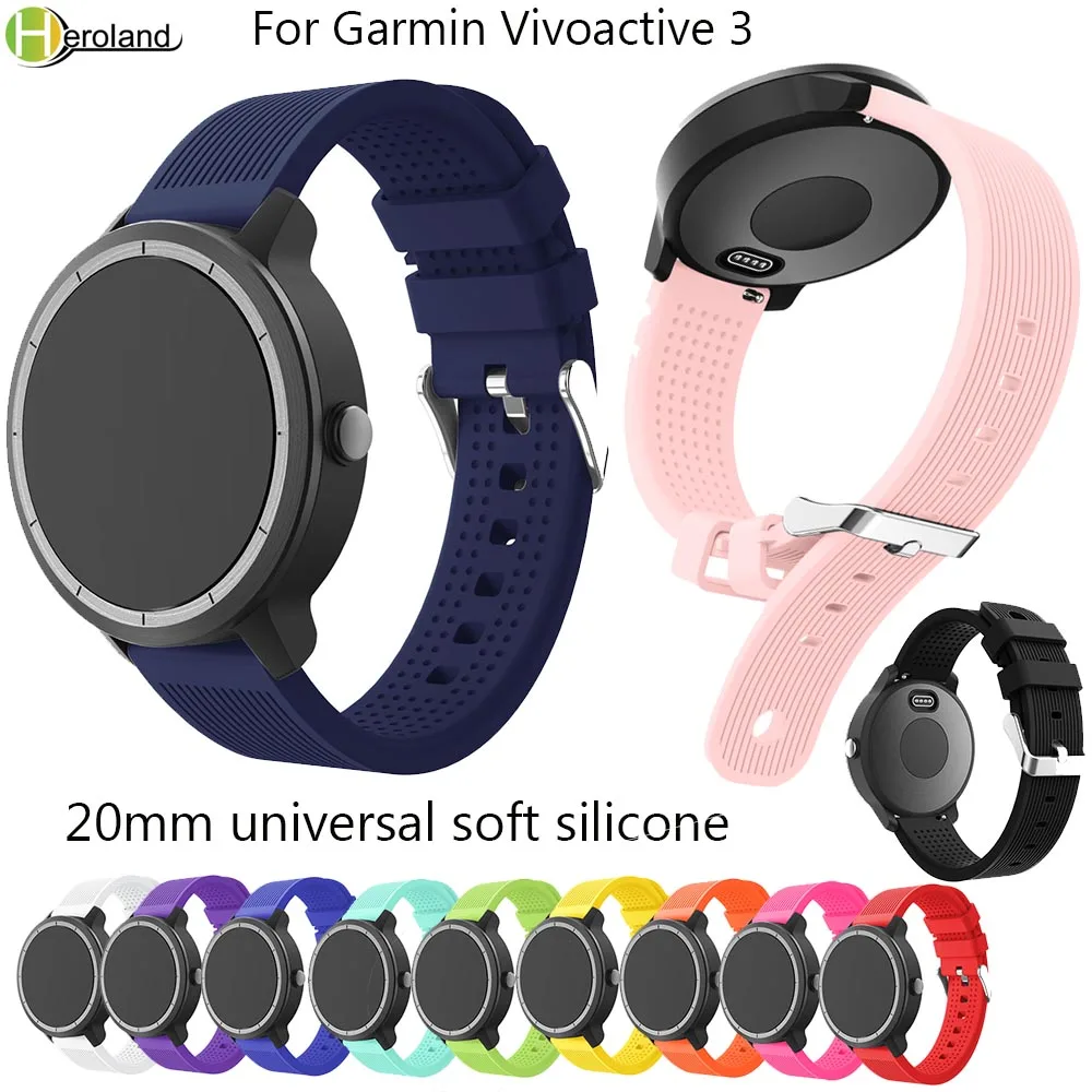 Мягкий силиконовый сменный смарт ремешок для часов Garmin vivoactive3 vivomove HR браслет Samsung
