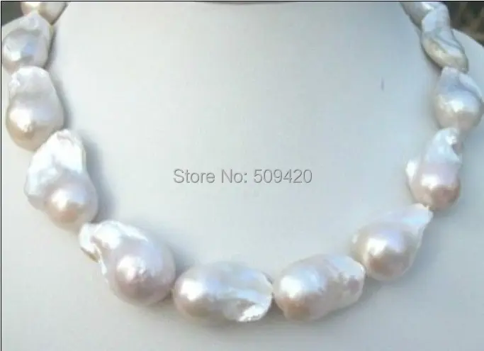 

Free Shipping >>CLASSIC RAHE HUGE SOUTH SEA WHITE BAROQUE PEARL NECKLACE18